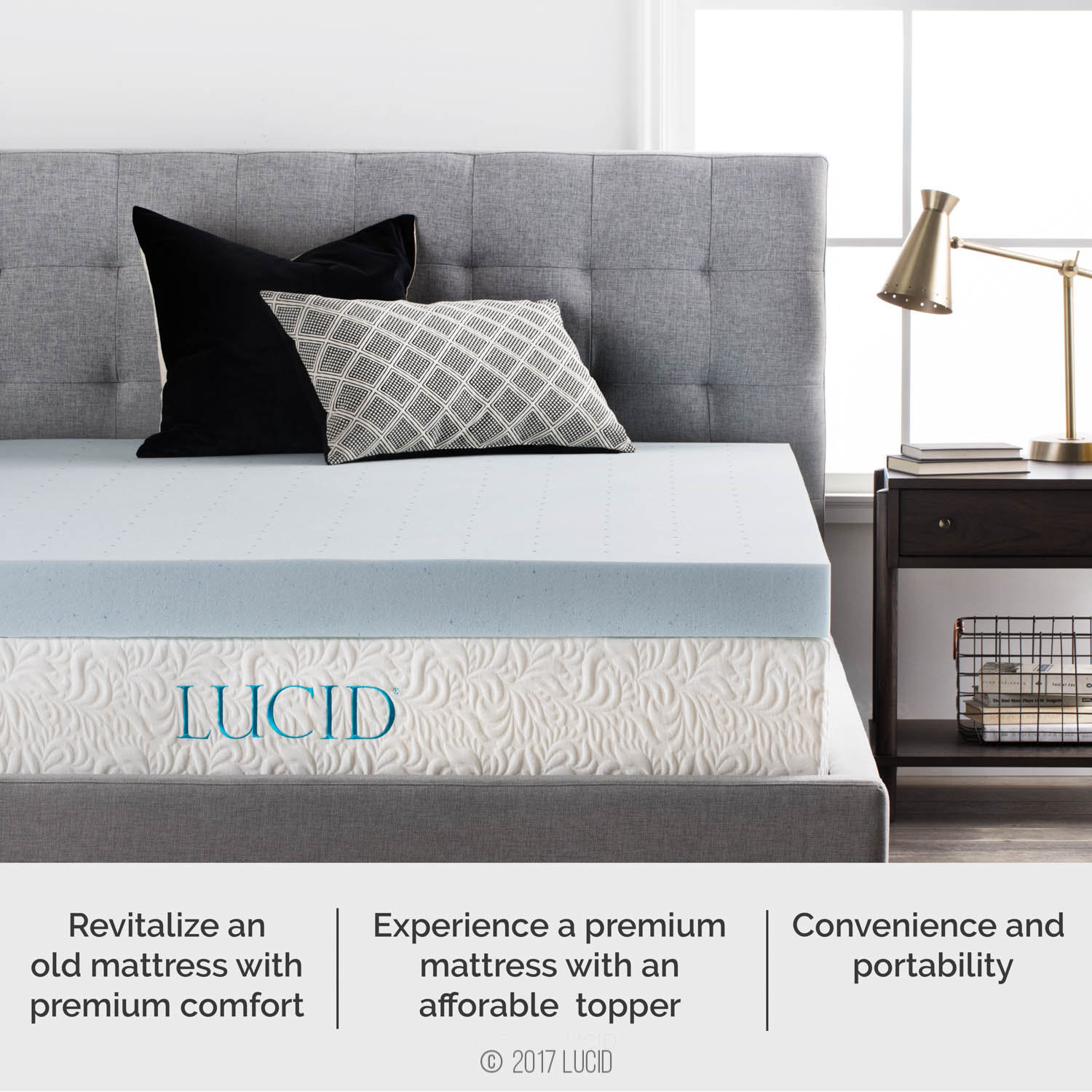 Lucid 4" Memory Foam Mattress Topper & Reviews Wayfair